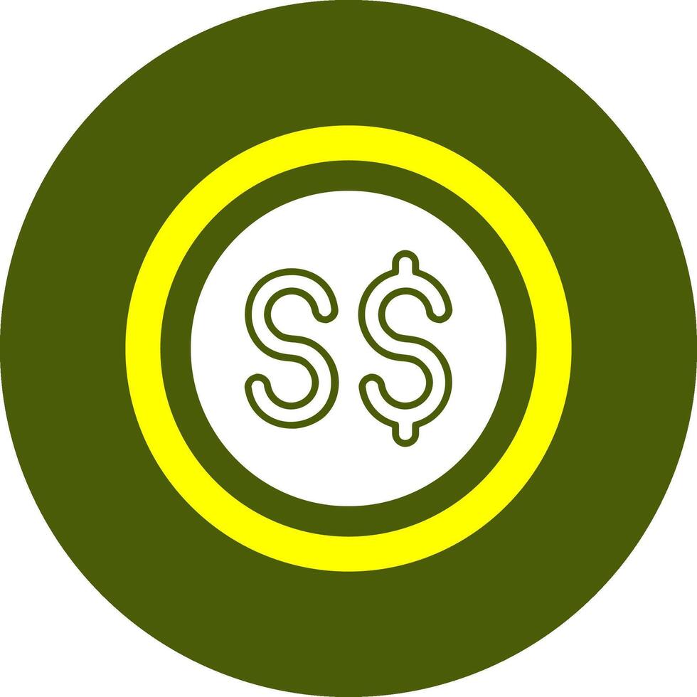 Singapore Dollar Sign Solid Style Corlorful Icon vector