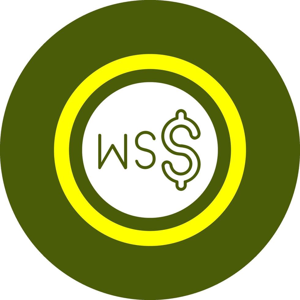 Samoan Tala Sign Solid Style Corlorful Icon vector