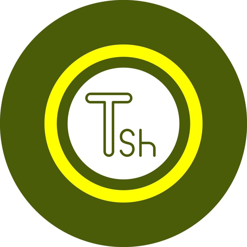 Tanzanian Shilling Sign Solid Style Corlorful Icon vector