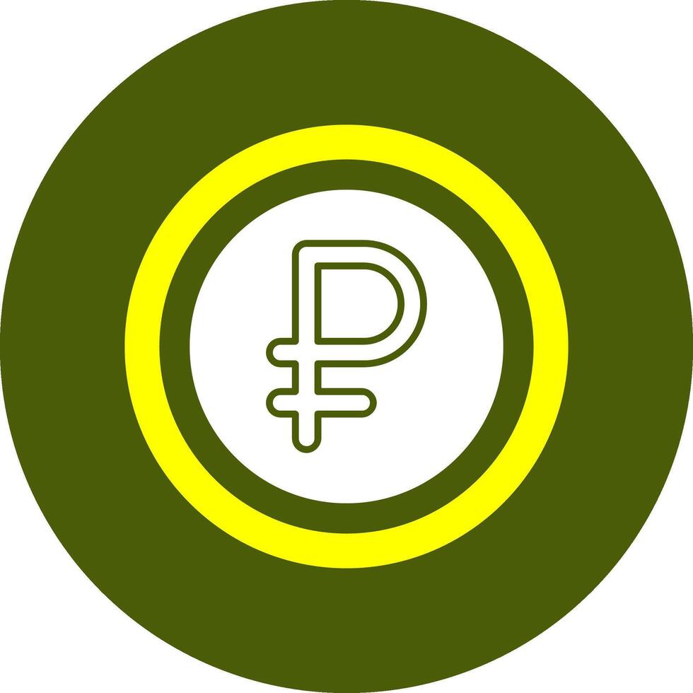 Russian Ruble Sign Solid Style Corlorful Icon vector
