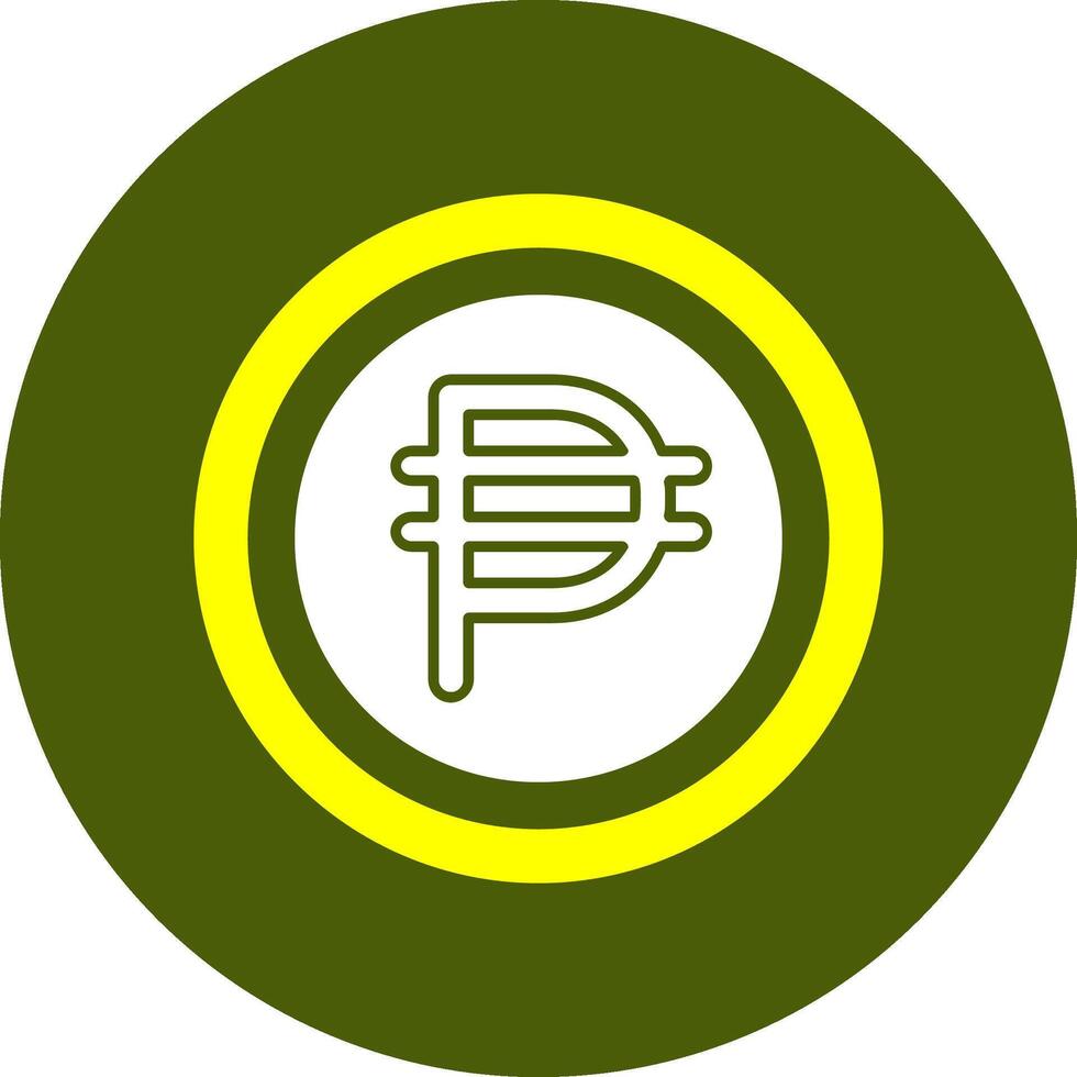 Mexican Peso Sign Solid Style Corlorful Icon vector