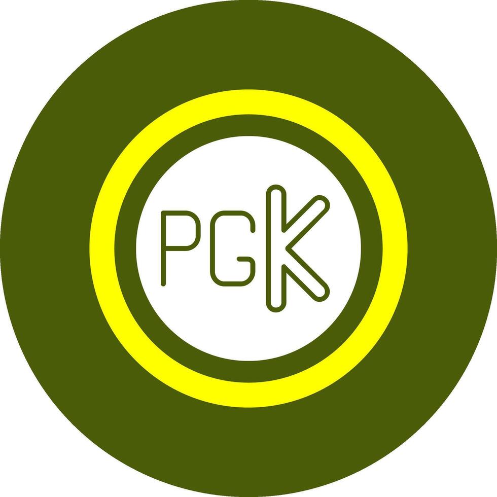 Papua New Guinean Kina Sign Solid Style Corlorful Icon vector