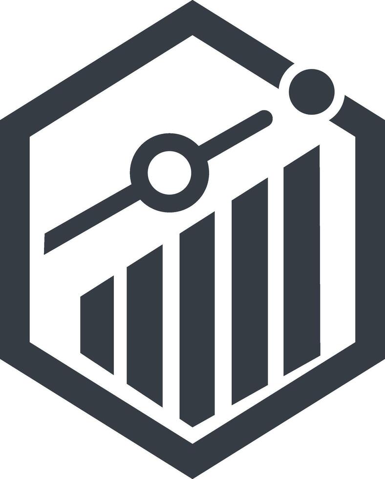 a graph icon with a bar chart vector