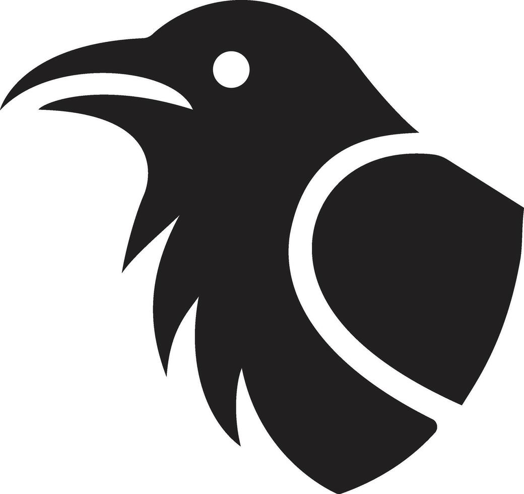 a black and white logo of a raven vector