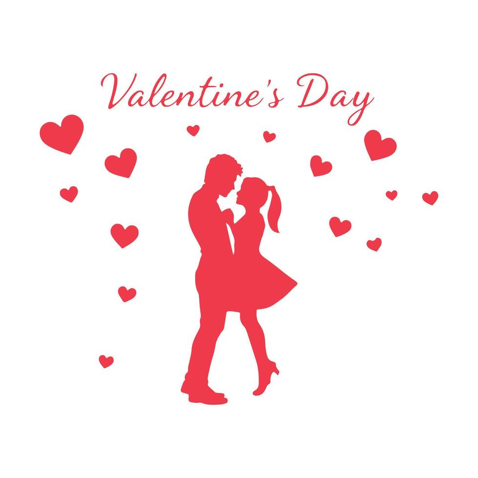 A red coolor couple relationship with Valentine's day with a white backraund vector