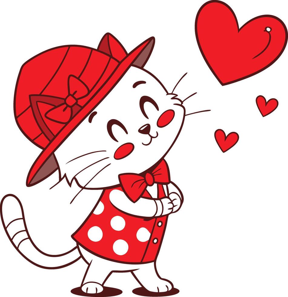 Illustration of valentine cat vector