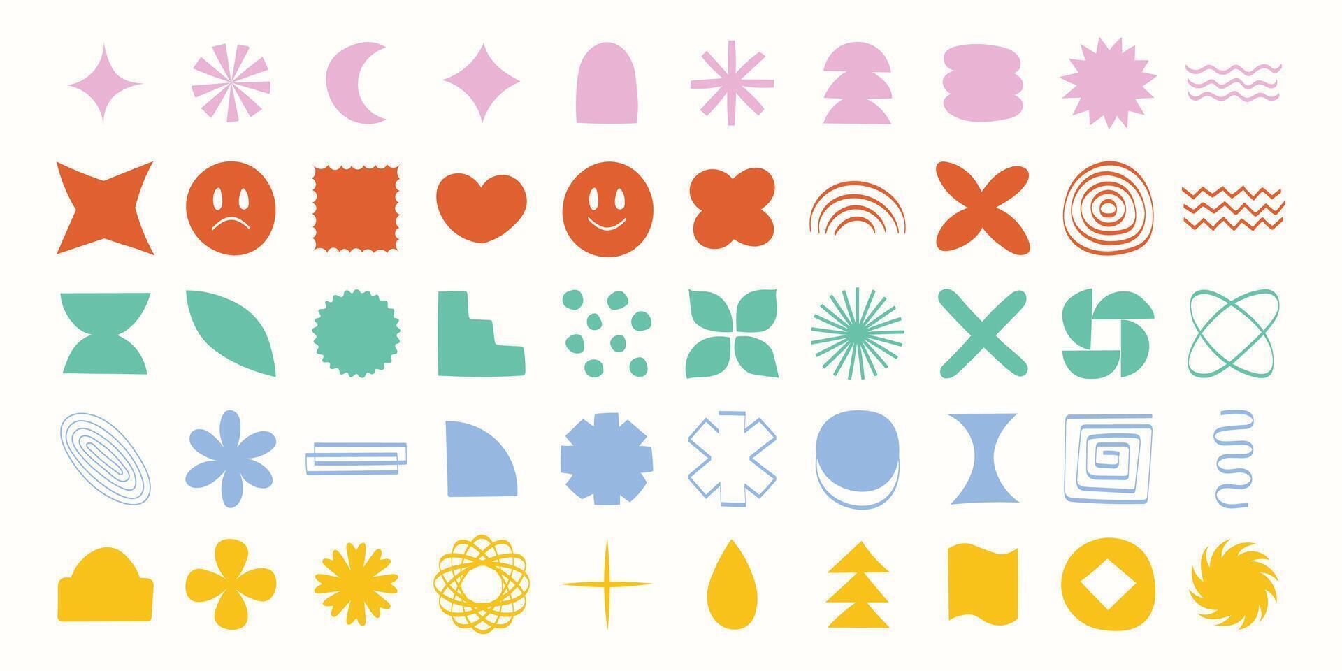 Geometric Brutalist Shape Pack vector