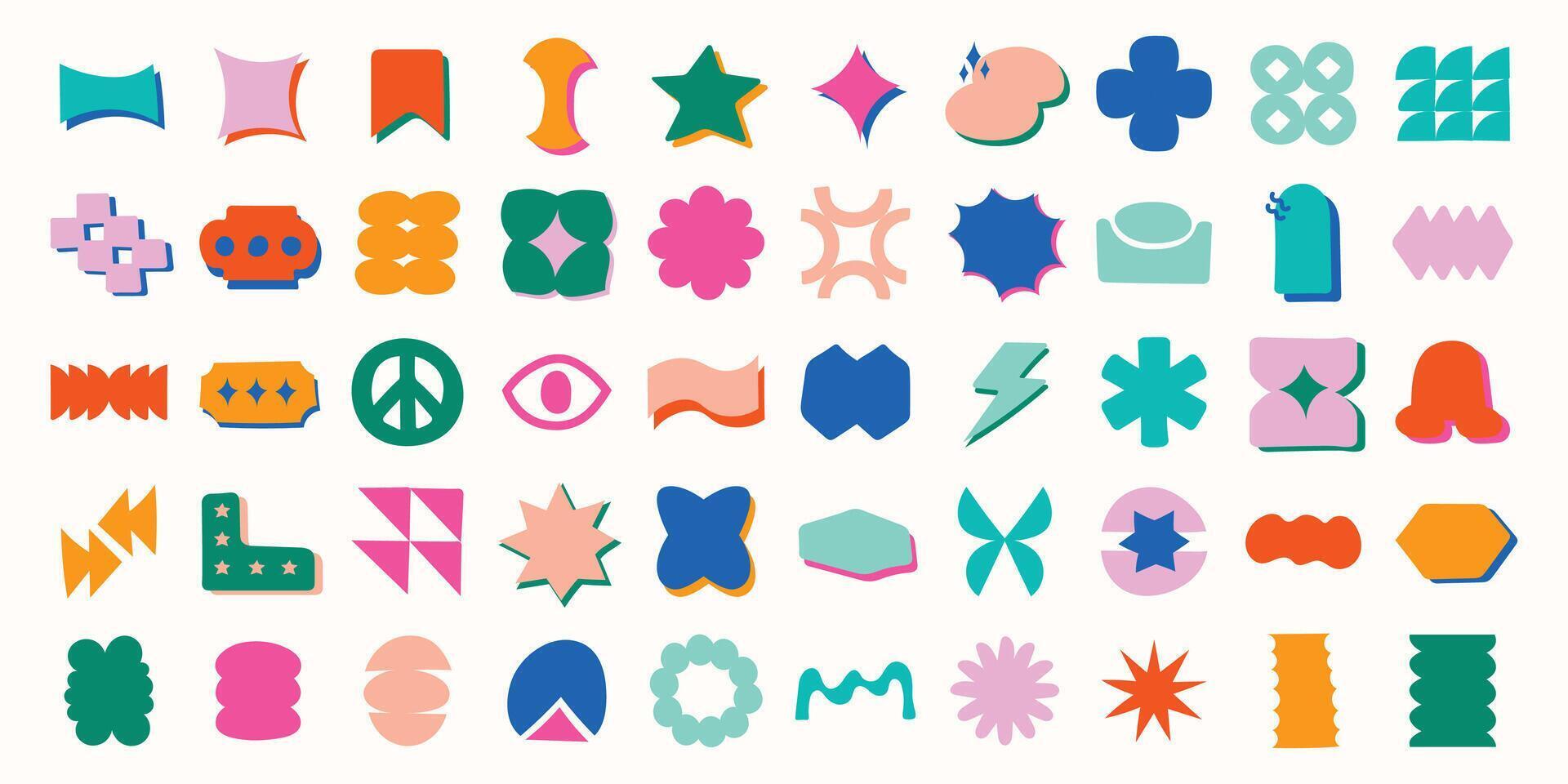 Hand Drawn Retro Shapes vector
