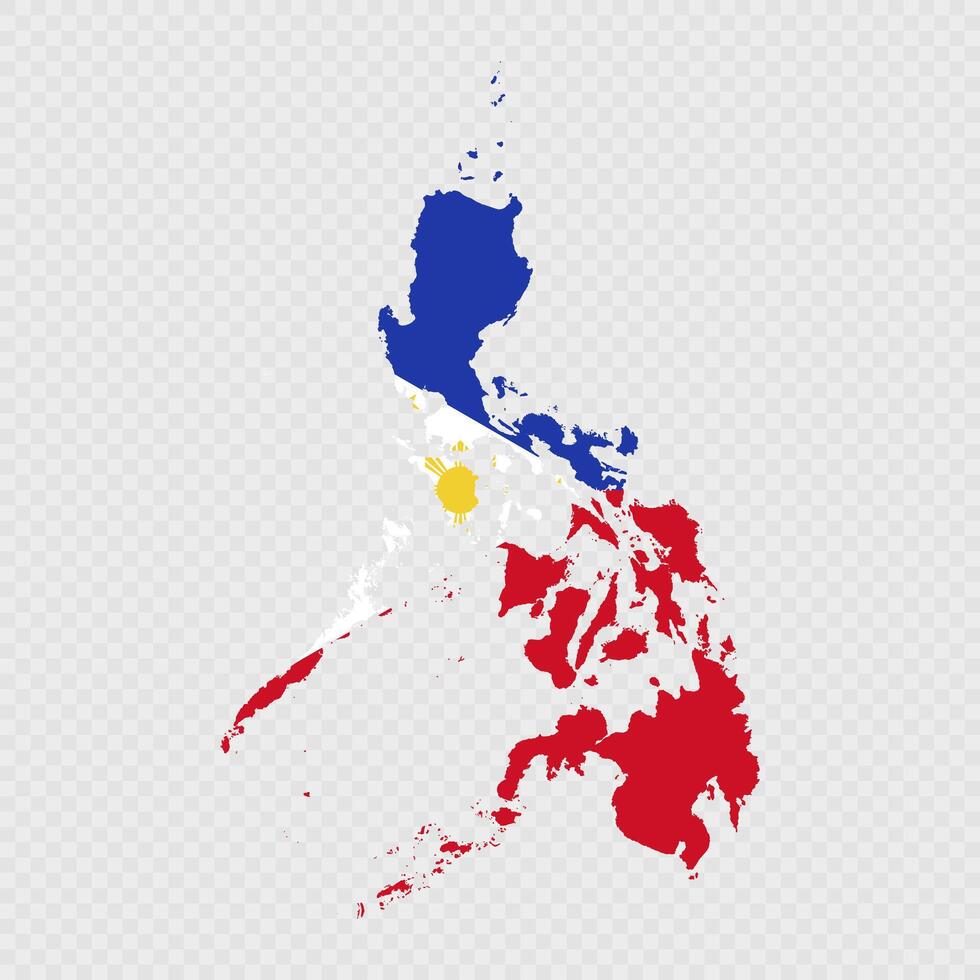 Philippines map silhouette with flag. vector