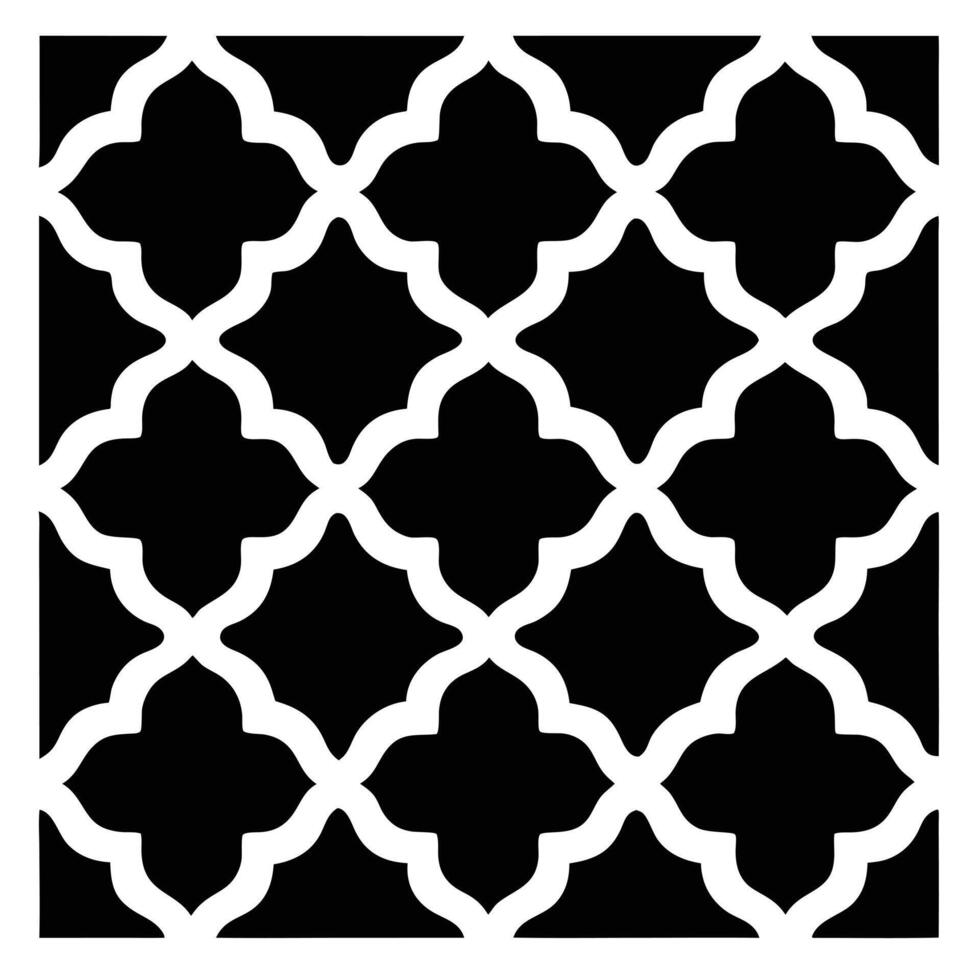 Chic Geometric Pattern Design in Moroccan Tile Style vector