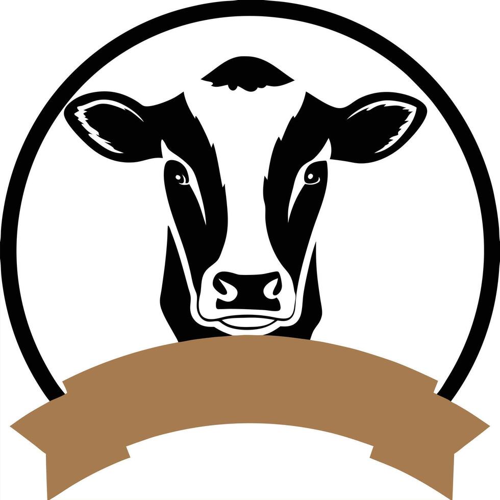 Simple and Stylish Cow Logo for Agriculture Branding vector