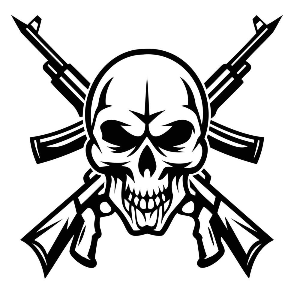 Human Tactical Skull Design, Bold and Futuristic Artwork vector
