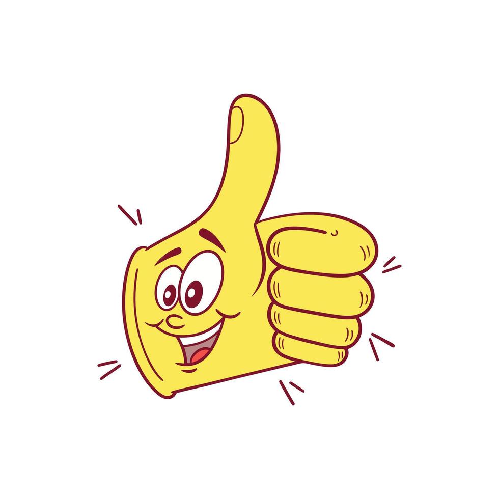 A cartoon thumb up vector