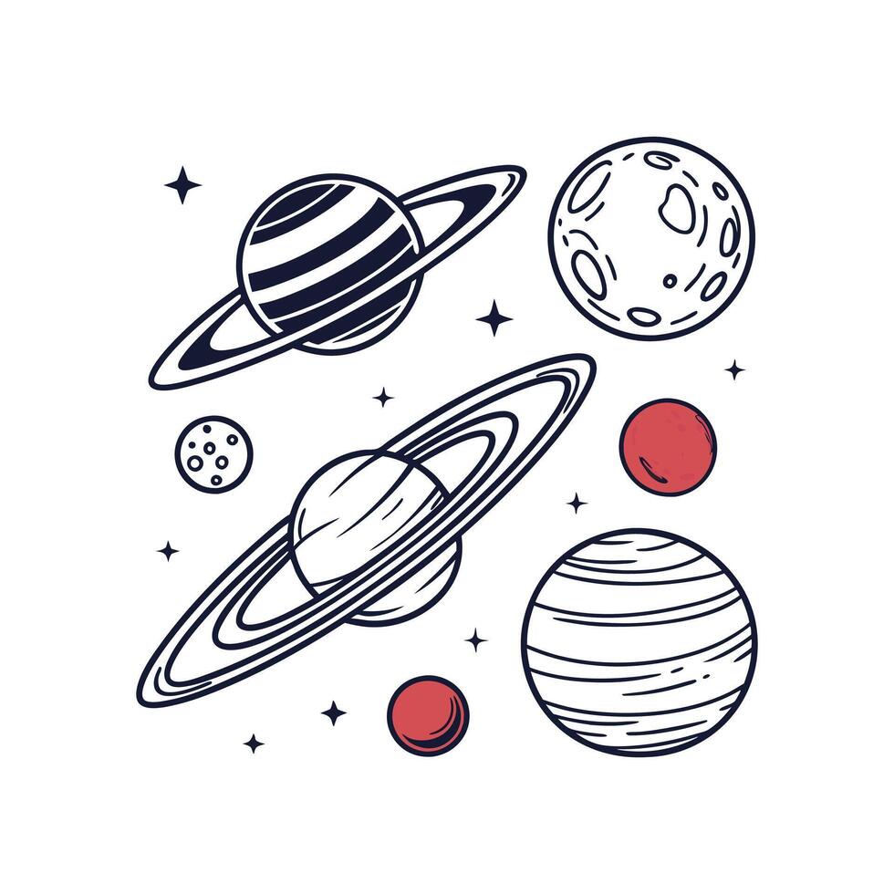 Solar system planets illustration vec tor, art vector