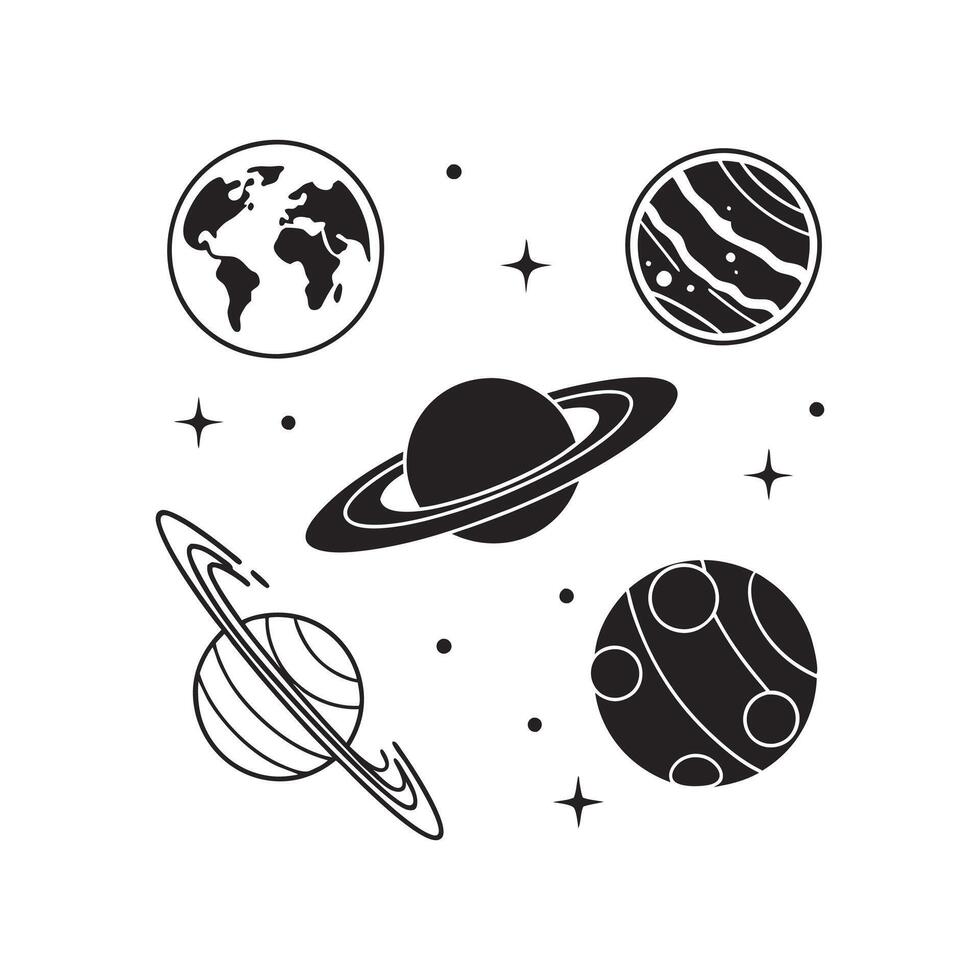 Solar system svg illustration vector