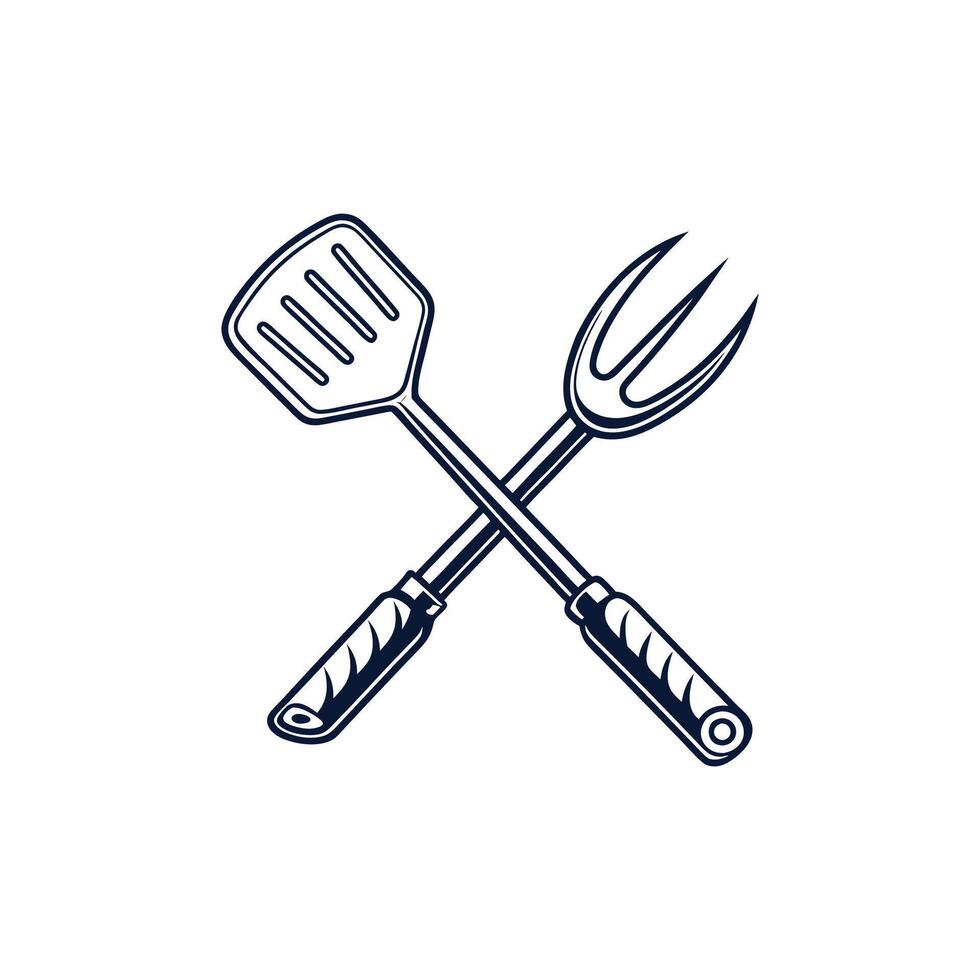 Bbq grill utensils art vector