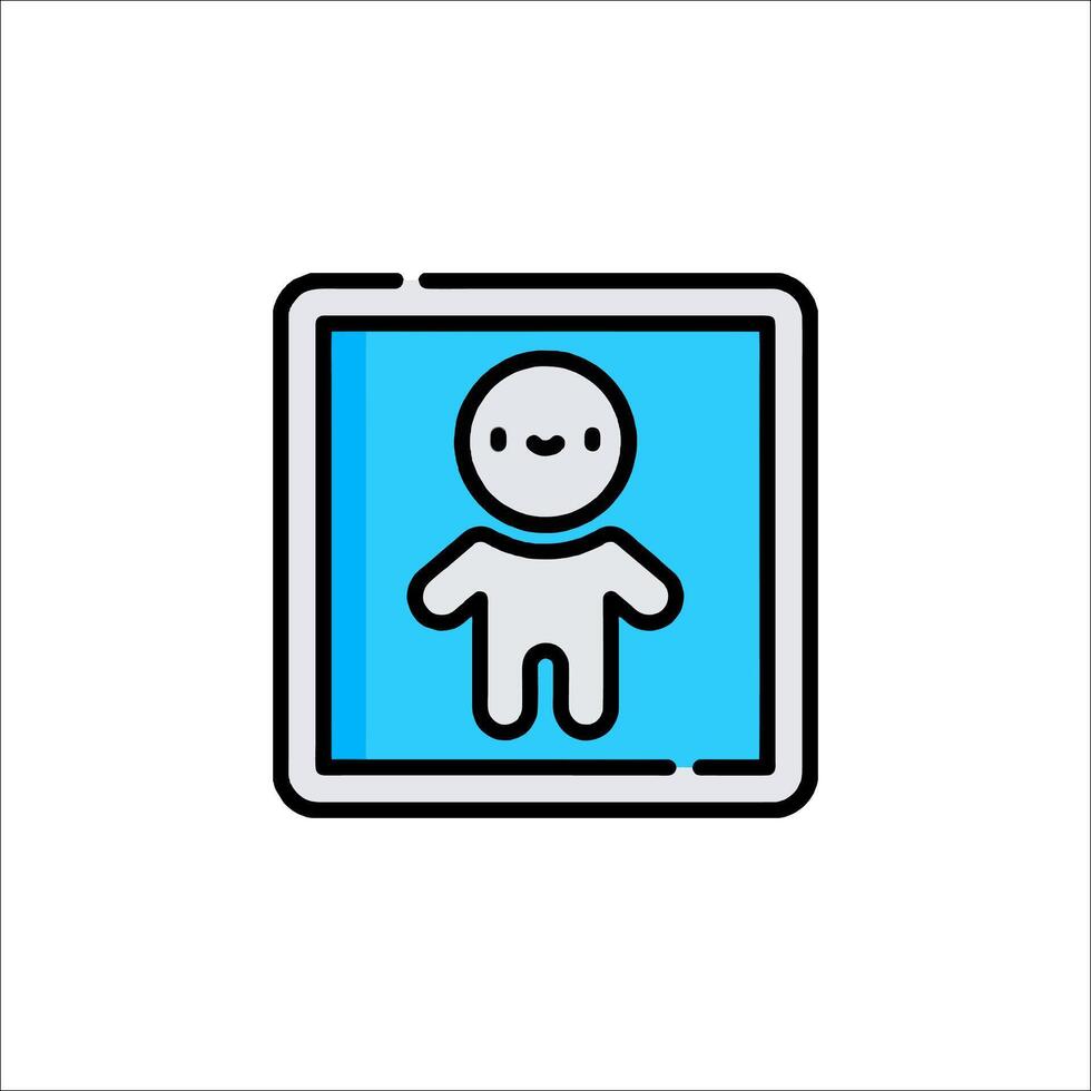 A baby icon in a frame vector