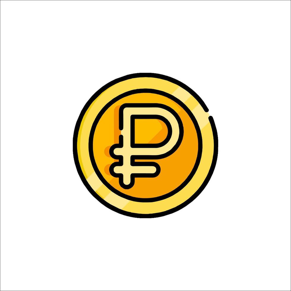 A gold coin with the letter p on it vector