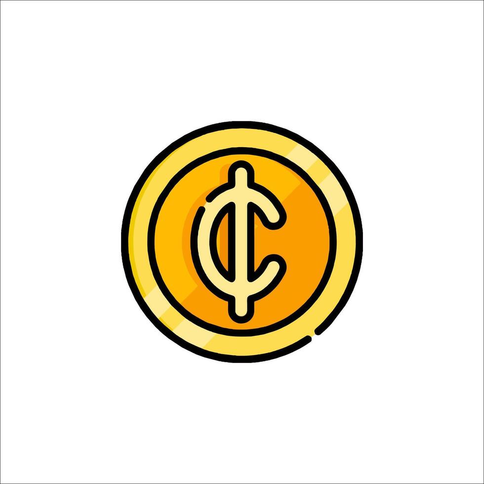 A yellow coin with the letter c on it vector