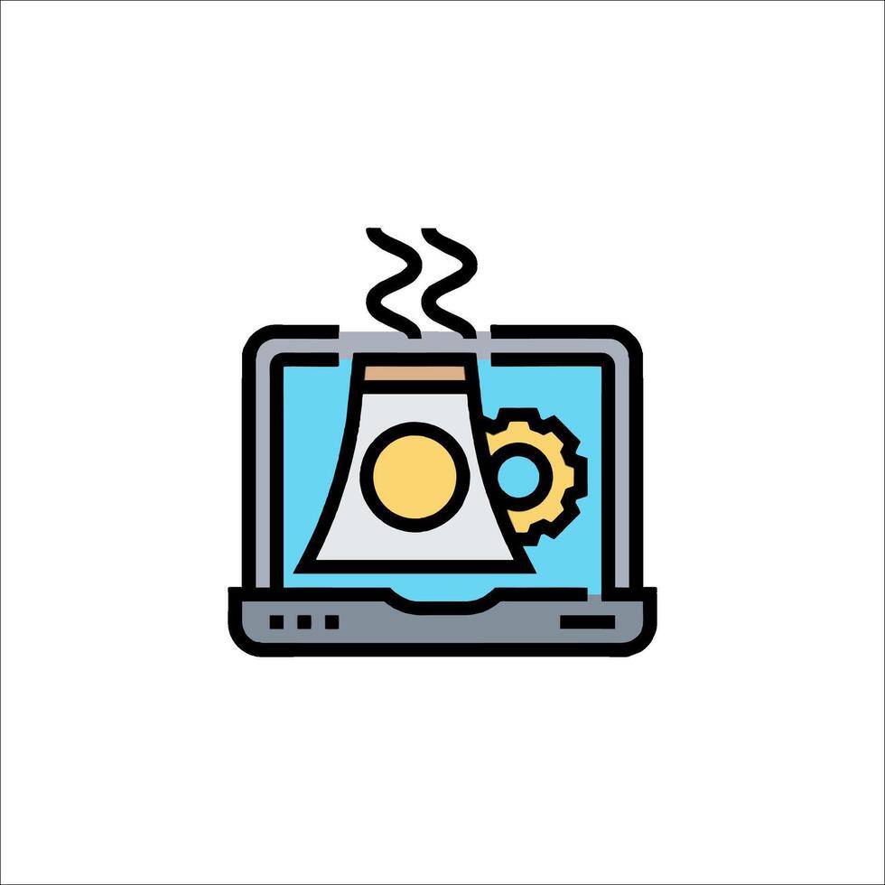 A laptop with a steam coming out of it vector