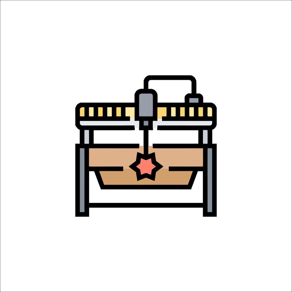 A machine that is being used to make a box vector