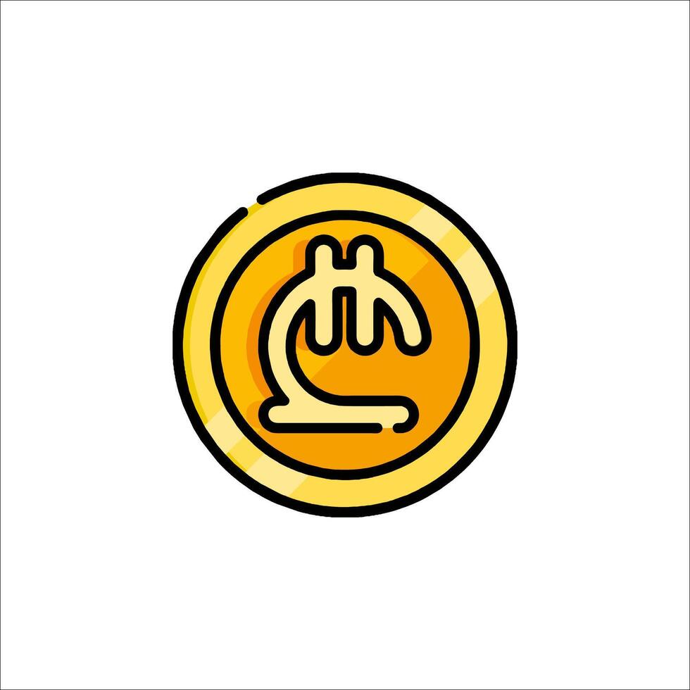 A yellow coin with a dollar sign on it vector