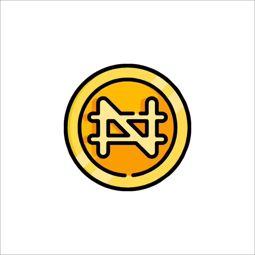 A yellow coin with the number n on it vector