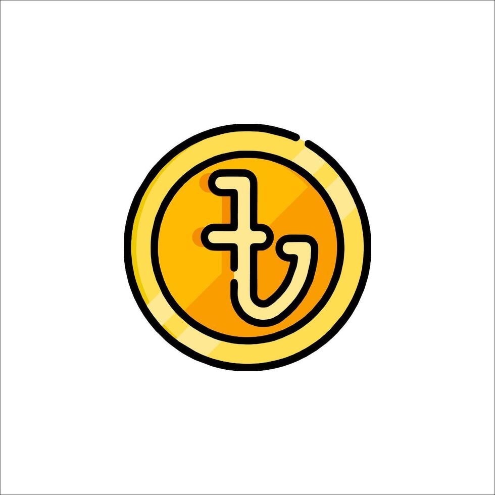 A yellow coin with the letter f on it vector