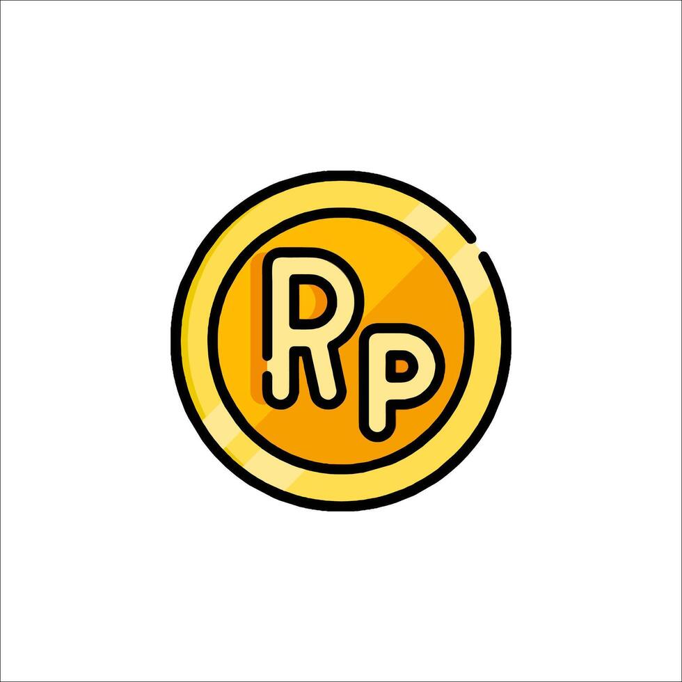 A yellow coin with the letter rp on it vector