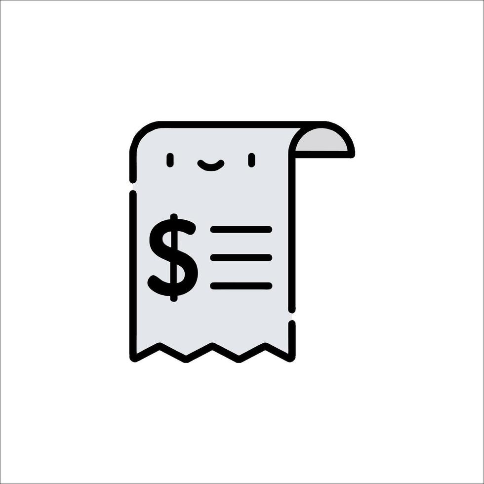 A receipt with a dollar sign on it vector