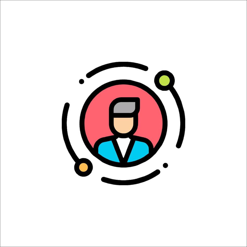 A man in a circle with a line icon vector
