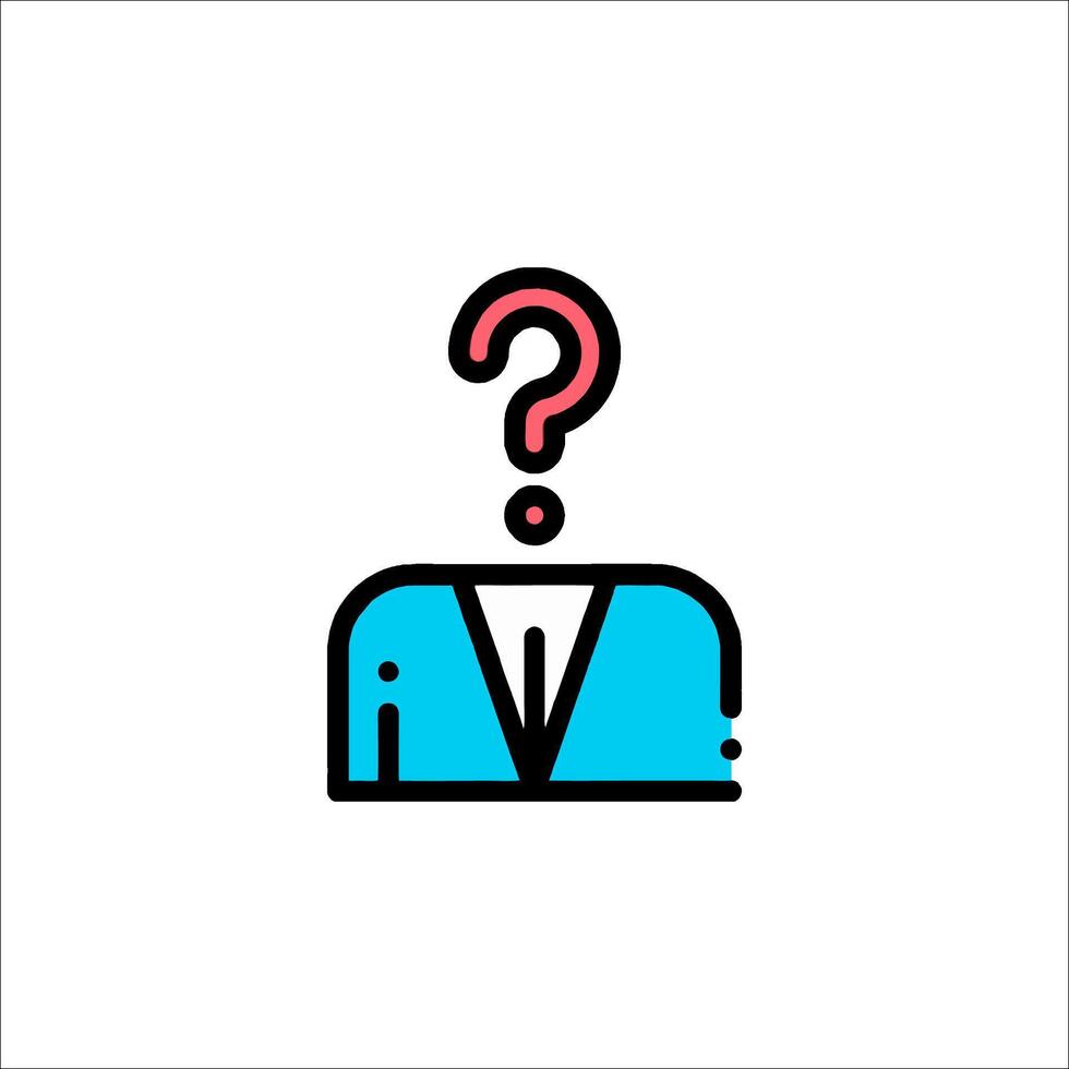 A man with a question mark on his head vector