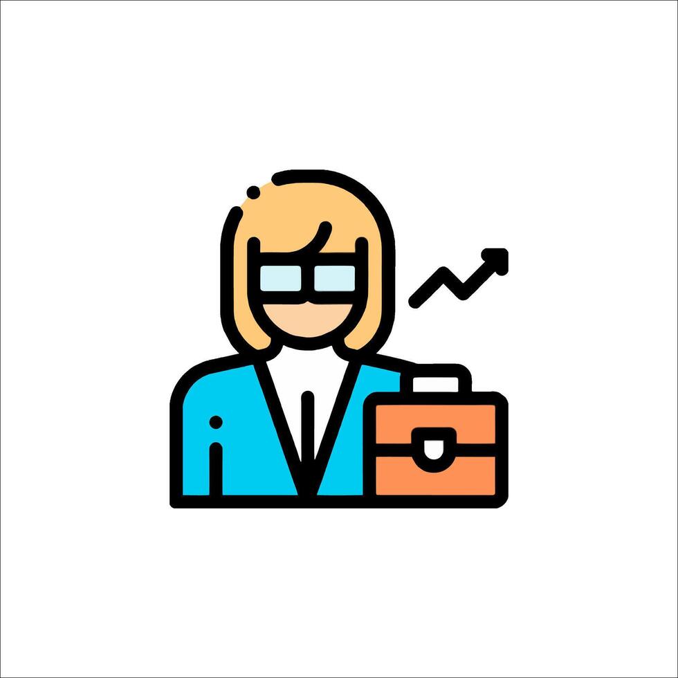 Businesswoman with briefcase icon vector