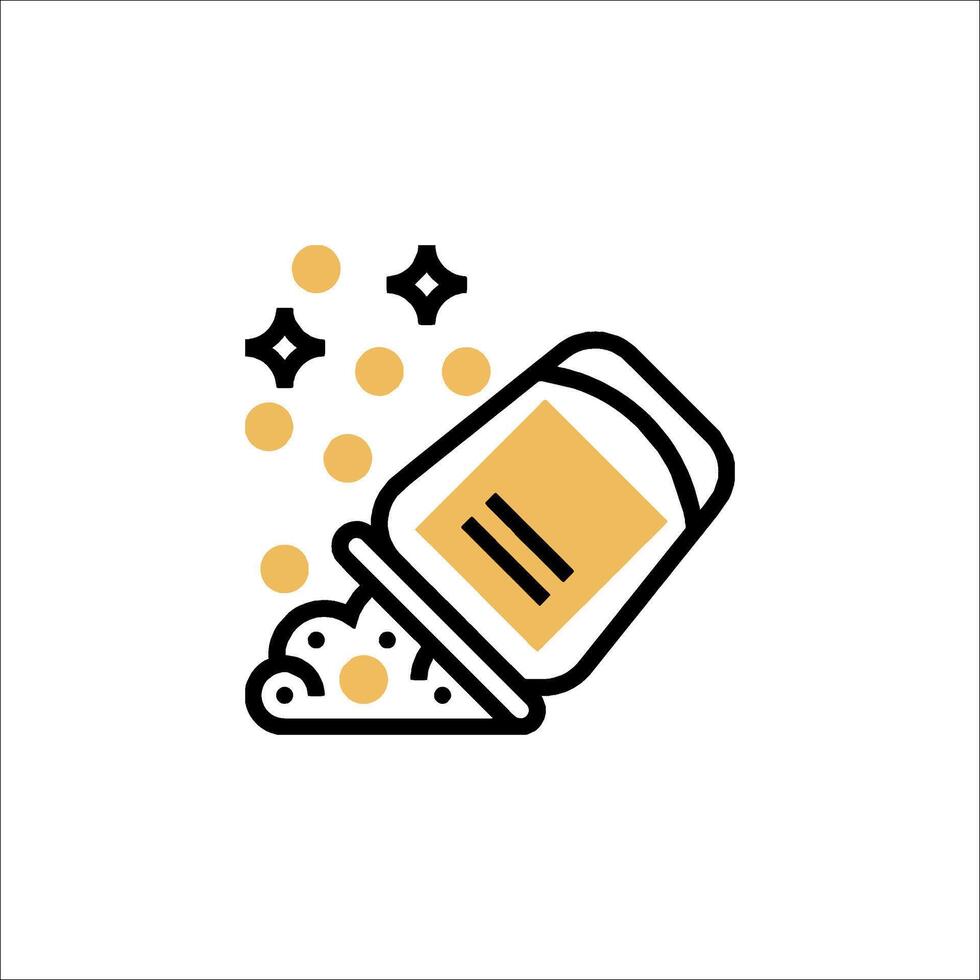 A bottle of powder icon on a white background vector