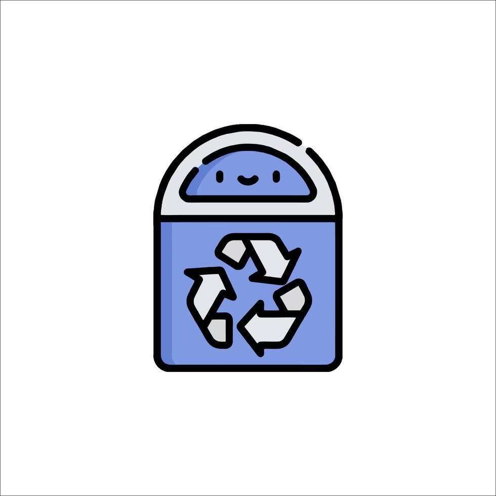 A recycle bin icon with a smiley face vector