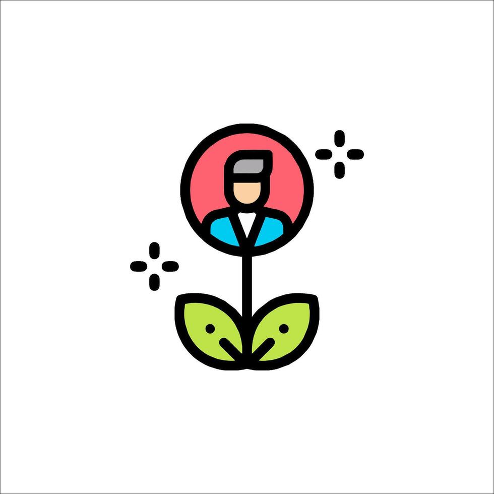 A man is sitting on a flower with a green stem vector