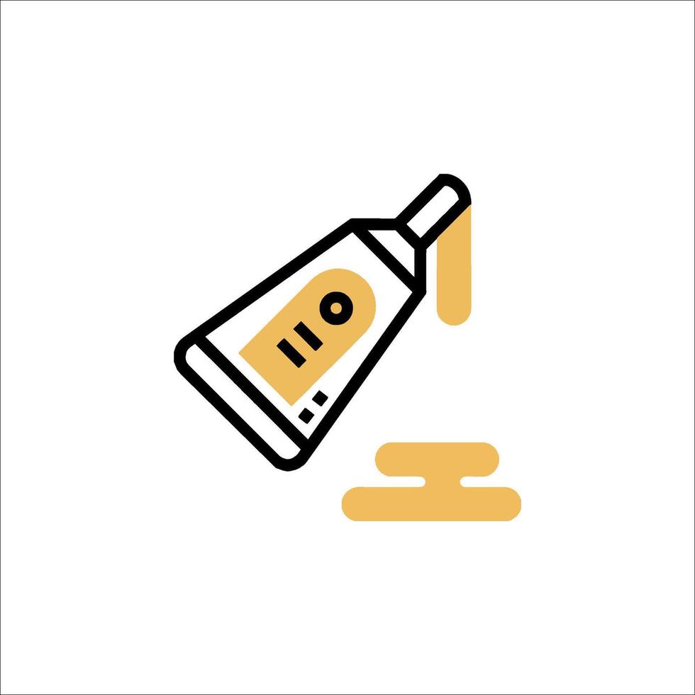 A bottle of oil is being poured into a glass vector