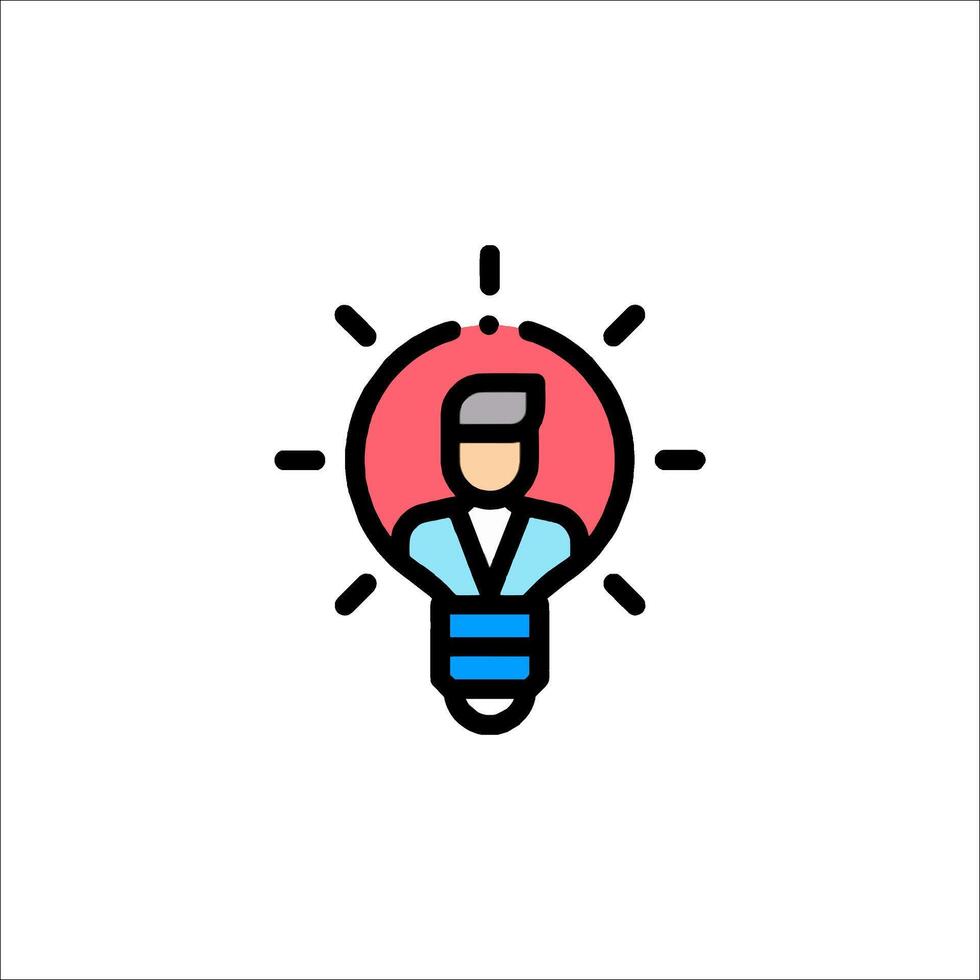 A man in a light bulb icon vector