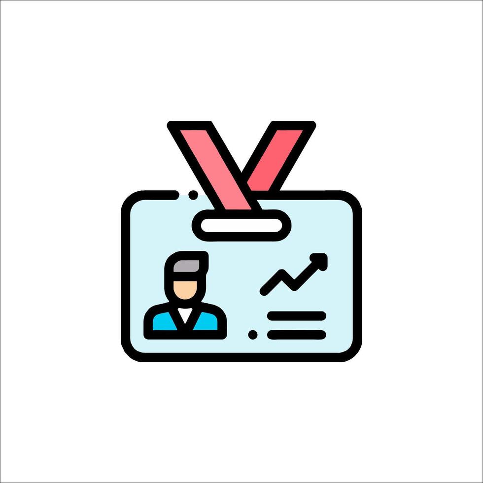 Id badge icon with a person in the middle vector