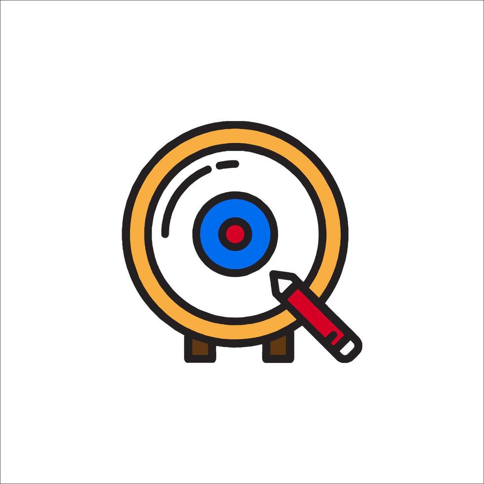 A target with a pencil and a red dot vector