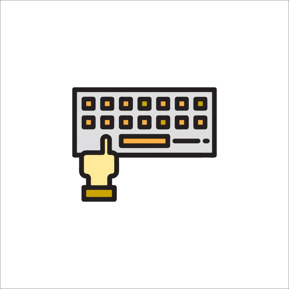 Keyboard icon with hand and keyboard vector