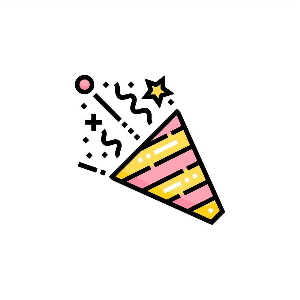 A party hat with confetti and stars vector