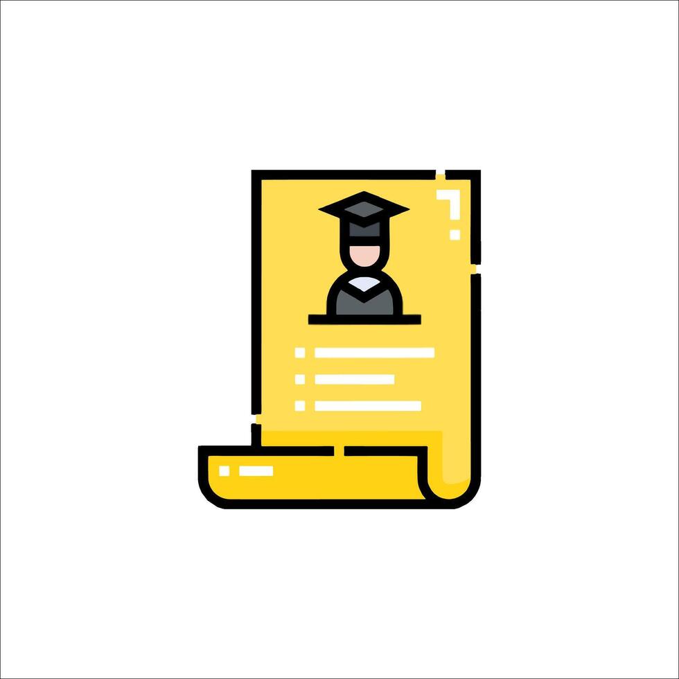 A graduation certificate icon on a white background vector