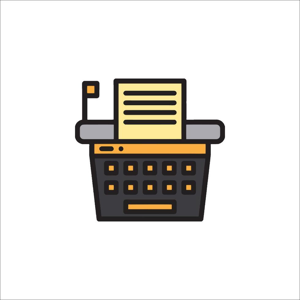 A black and yellow printer icon on a white background vector
