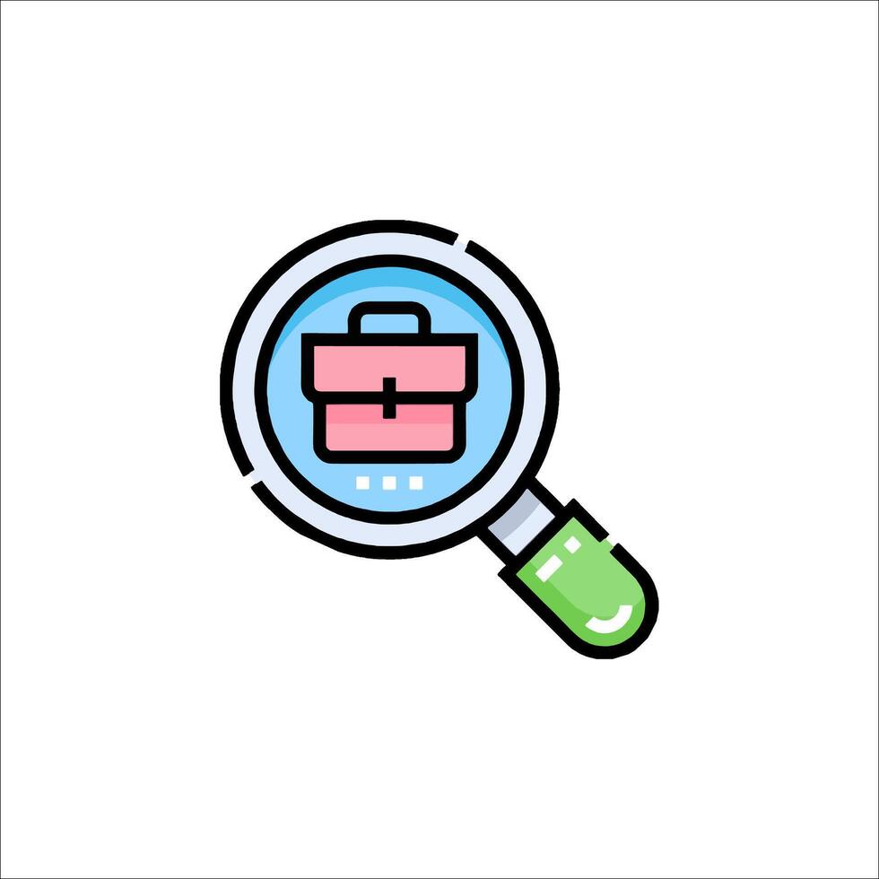 Magnifying glass icon with a box inside vector