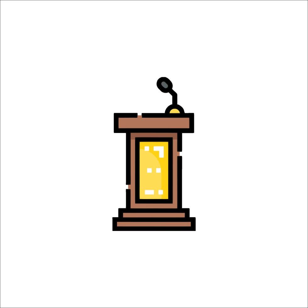 A podium with a microphone icon vector