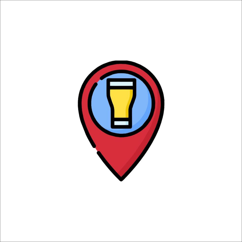 Beer map pin icon illustration vector