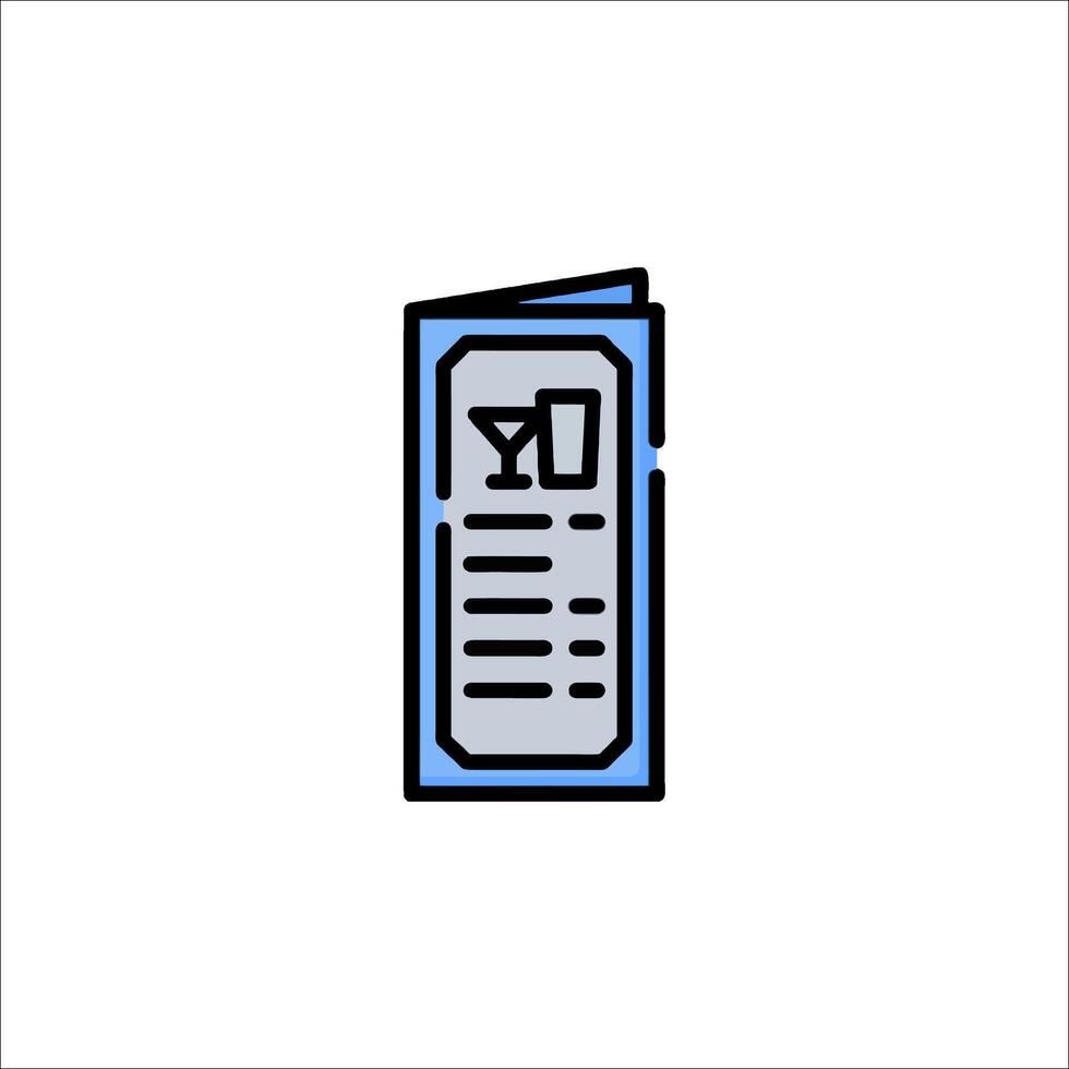 A menu icon with a drink in it vector