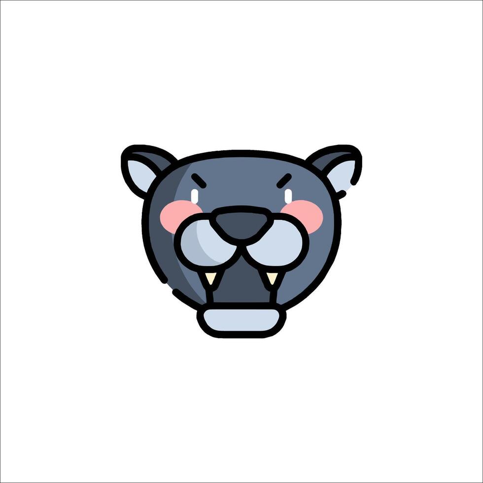A cartoon panther head with a big mouth vector