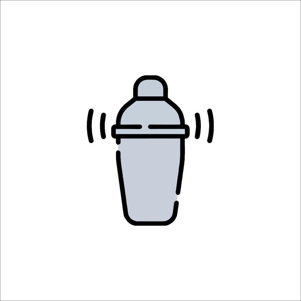 A black and white icon of a drink bottle vector